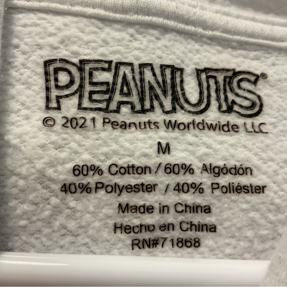 Peanuts White Cotton Blend Hoodie - Picture 4 of 4